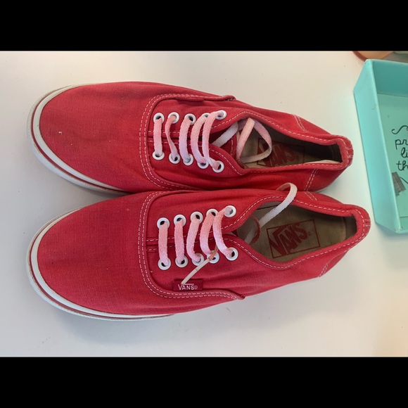Red Ladies Vans size 8 - Picture 3 of 16
